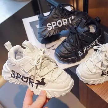 Детские кроссовки для мальчиков. Кроссовки. Нескользящая детская спортивная обувь на толстой подошве. Модные кроссовки для мальчиков. 26 чёрный