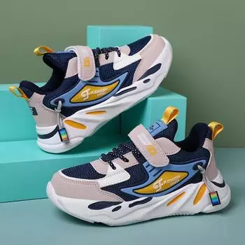 Детские кроссовки для мальчиков, сетчатые, дышащие, кроссовки для бега, детская повседневная обувь на плоской подошве, большой размер 40 40