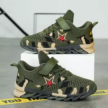 Детские кроссовки для мальчиков, сетчатые, дышащие, беговые, спортивные, модные, для отдыха, для детей, для ходьбы 42 зелёный