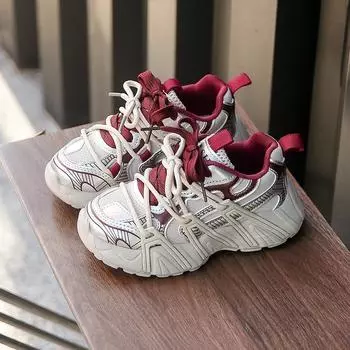 Детские кроссовки для мальчиков, универсальные, для девочек, школьные, кроссовки, модные, весна-осень, массивные, детские, повседневные, баскетбольные, нескользящие 27 чёрный