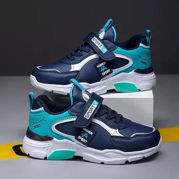 Детские кроссовки для мальчиков, водонепроницаемые кожаные повседневные кроссовки для бега 28