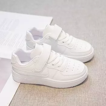 Детские кроссовки Four Seasons Low Top Breathable для скейтбординга для детей и студентов, популярные кроссовки для бега, для мальчиков и девочек, удобные кроссовки для спортзала 26 белый