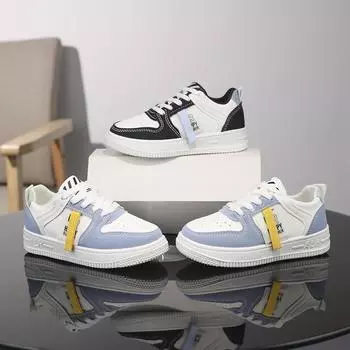 Детские кроссовки Four Seasons Low Top Breathable для скейтбординга для детей и студентов, популярные кроссовки для бега, для мальчиков и девочек, удобные кроссовки для спортзала 27 чёрный