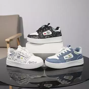 Детские кроссовки Four Seasons Low Top Breathable для скейтбординга для детей и студентов, популярные кроссовки для бега, для мальчиков и девочек, удобные кроссовки для спортзала 31 белый