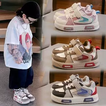 Детские кроссовки Four Seasons Low Top Breathable для скейтбординга для детей и студентов, популярные кроссовки для бега, для мальчиков и девочек, удобные кроссовки для спортзала 27 чёрный