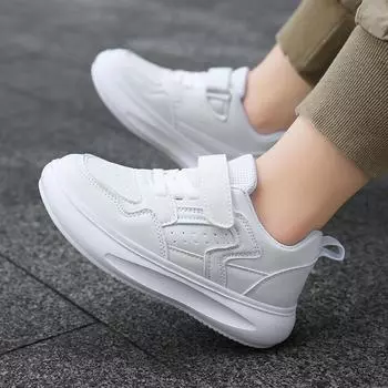 Детские кроссовки Four Seasons Low Top Breathable для скейтбординга для детей и студентов, популярные кроссовки для бега, для мальчиков и девочек, удобные кроссовки для спортзала 27 белый/чёрный