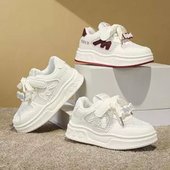 Детские кроссовки Four Seasons Low Top Breathable для скейтбординга для детей и студентов, популярные кроссовки для бега, для мальчиков и девочек, удобные кроссовки для спортзала 26 красный