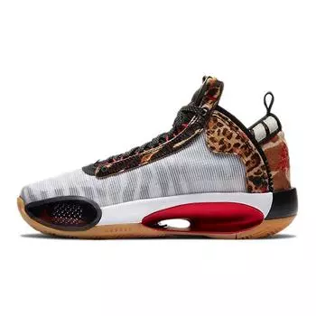 Детские кроссовки Jayson Tatum x Air Jordan 34 GS Welcome To The Zoo, белые, разноцветные, черные DA4451-900
