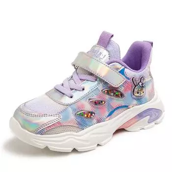 Детские кроссовки Легкие кроссовки для бега для девочек Дышащие спортивные теннисные туфли Детская спортивная обувь Нескользящие кроссовки 27 фиолетовый