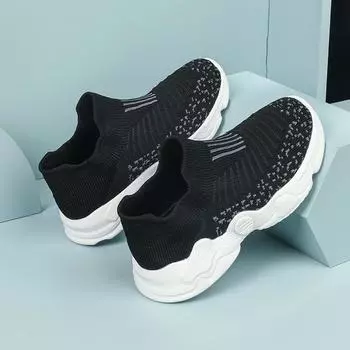 Детские кроссовки Летняя сетчатая дышащая повседневная обувь для мальчиков Кроссовки для мальчиков и девочек Size26,Foot Length:16.5cm чёрный