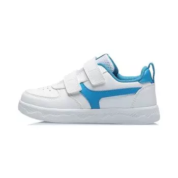 Детские кроссовки Li Ning на липучке, мягкие, удобные, повседневные, низкие, детские кроссовки, синие, белые, YKNR042-3 25