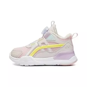Детские кроссовки Li Ning Shield 2023 V3 с комфортом, амортизирующие, средней высоты, детские кроссовки розового цвета YKNT122-22 26