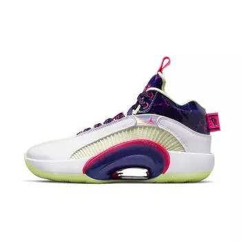 Детские кроссовки Luka Doncic x Air Jordan 35 Low GS Cosmic Deception White Multi-Color Deep Sapphire Blue DN6163-190 36.5