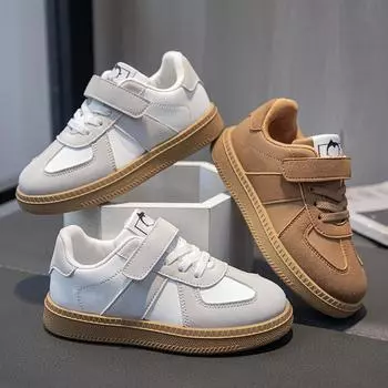 Детские кроссовки на липучке, удобные кроссовки на плоской подошве для мальчиков и девочек, уличная повседневная обувь 26