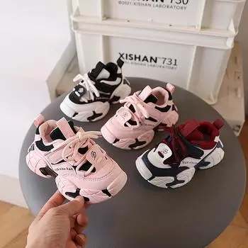 Детские кроссовки на шнуровке с противоскользящим покрытием для мальчиков и девочек 2025 года — тренд весны/осени One set 5 pairs, Sizes 21-25