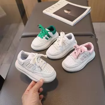 Детские кроссовки Нескользящая повседневная обувь Детские белые кроссовки для девочек и мальчиков Прогулочная обувь на мягкой подошве Обувь для малышей Четыре сезона 30 зелёный
