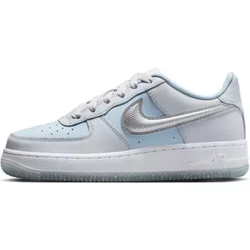 Детские кроссовки Nike Air Force 1 Low GS Pure Platinum Glacier Blue Metallic-Silver HQ3249-043 35.5