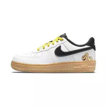 Детские кроссовки Nike Air Force 1 LV8 PS Go The Extra Smile White Yellow-Strike Gum-Light-Brown DO5856-100 28