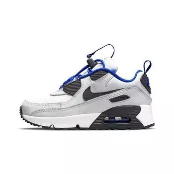Детские кроссовки Nike Air Max 90 Toggle PS White Grey Fog платинового цвета, железно-серого цвета CV0064-101 28