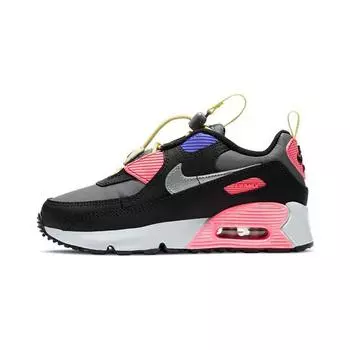 Детские кроссовки Nike Air Max 90 Toggle PS Smoke Grey Sunset Pulse Черный металлик-серебристый CV0064-004 28