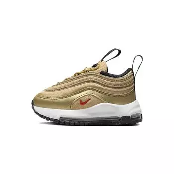 Детские кроссовки Nike Air Max 97 TD Metallic Gold 2023 Black White University-Red FB2964-700 26