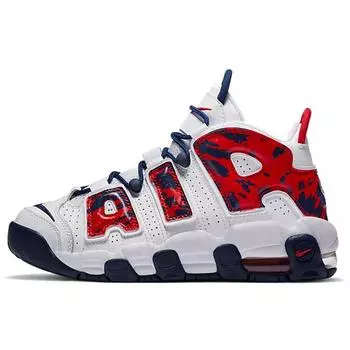 Детские кроссовки Nike Air More Uptempo GS Red Navy Camo White CZ7885-100