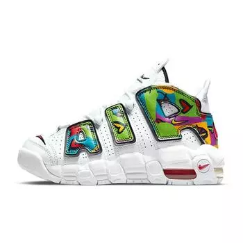 Детские кроссовки Nike Air More Uptempo GS Peace, Love, Basketball Белый Черный Университет-Золото DM8155-100 36.5