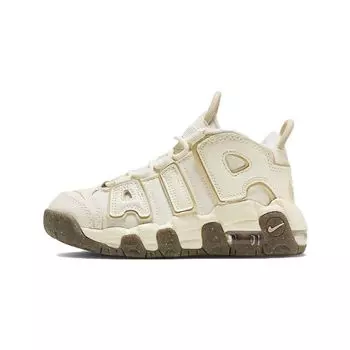Детские кроссовки Nike Air More Uptempo PS Coconut Milk Team Gold кремово-темно-коричневые DX1940-100 29.5