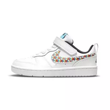 Детские кроссовки Nike Court Borough Low 2 SE PS Happy Hoops Белый Черный Университет-Синий DM8099-100 28