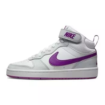 Детские кроссовки Nike Court Borough Mid 2 GS Pure Platinum Vivid Purple Серо-белая мятная пена CD7782-009