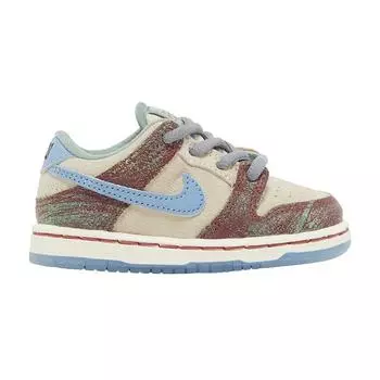 Детские кроссовки Nike Crenshaw Skate Club x Dunk Low SB TD кремового цвета с парусом светло-синие FQ8205-300 23.5
