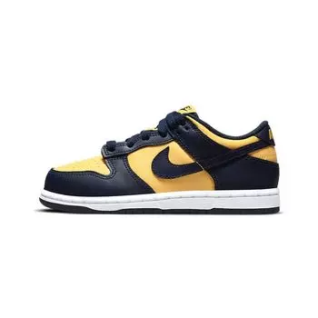 Детские кроссовки Nike Dunk Low PS Michigan 2021 Blue Varsity-Maize Midnight-Navy CW1588-700 28