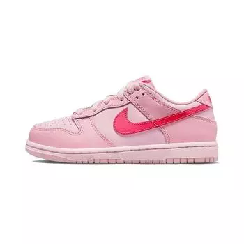 Детские кроссовки Nike Dunk Low PS Triple Pink, средний-мягко-розовый, розовый, пена DH9756-600 29.5