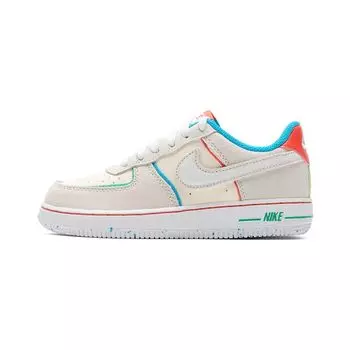 Детские кроссовки Nike Force 1 LV8 PS Holiday Cookies кремовые, цвета слоновой кости, пикантно-красные FQ8351-110 28