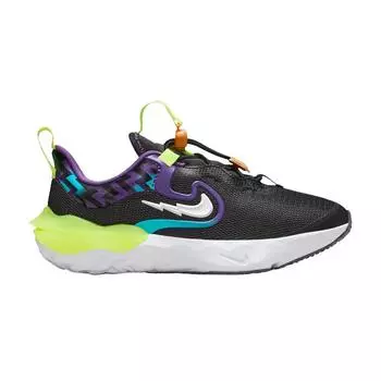 Детские кроссовки Nike Run Flow PS Black Teal Nebula Volt, белые DZ4489-001 29.5