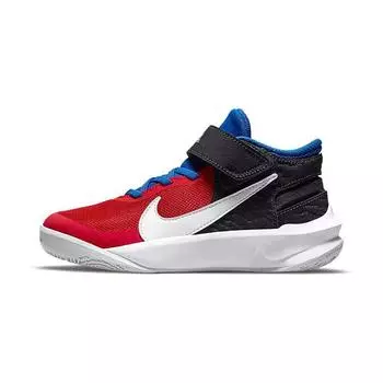 Детские кроссовки Nike Team Hustle D10 FlyEase PS University Red Game Royal Off-Noir White DD7302-005 28