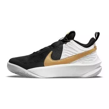 Детские кроссовки Nike Team Hustle D10 GS Black Metallic Gold White Photon-Dust CW6735-002 36.5