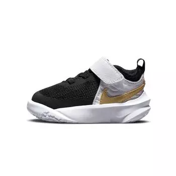 Детские кроссовки Nike Team Hustle D10 TD Black White Metallic Gold Photon-Dust CW6737-002 22