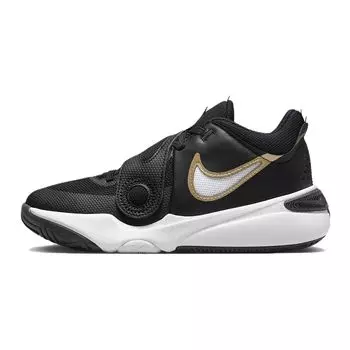 Детские кроссовки Nike Team Hustle D11 GS Black Metallic Gold, белые DV8996-004 38