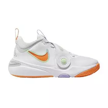 Детские кроссовки Nike Team Hustle D11 GS White Total Orange Vapor-Green Purple-Pulse DV8996-103 39