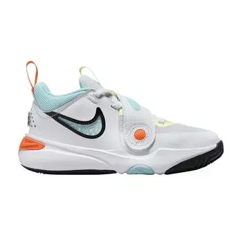 Детские кроссовки Nike Team Hustle D11 PS CHBL белые Barely-Volt Copa HF5737-141 31