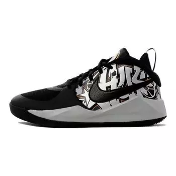 Детские кроссовки Nike Team Hustle D9 GS Graffiti черные ярко-оранжевые CQ3705-001