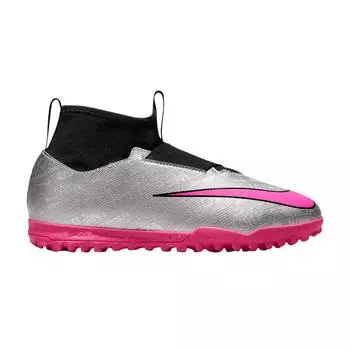 Детские кроссовки Nike Zoom Mercurial Superfly 9 Academy TF GS к 25-летнему юбилею, серебристый металлик-серебристый черный FJ2033-060 37.5