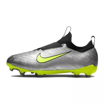 Детские кроссовки Nike Zoom Mercurial Vapor 15 Academy MG GS к 25-летию, серебристый металлик-серебристый черный FJ2040-060 27
