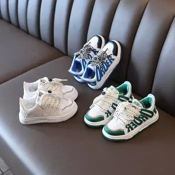 Детские кроссовки, новинка 2022 года, повседневная обувь AJ для девочек и мальчиков, модные кроссовки 27 зелёный