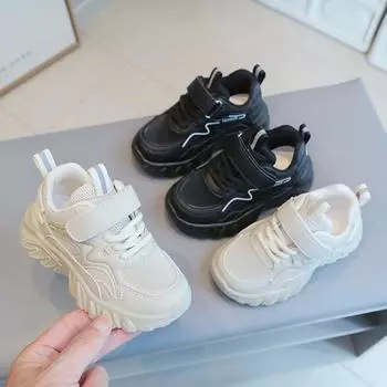 Детские кроссовки. Новые весенние и осенние туфли для папы для мальчиков. Нескользящие маленькие белые туфли для девочек. Детская повседневная обувь на мягкой подошве. 21 серый