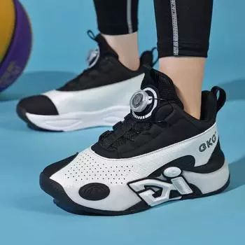 Детские кроссовки Обувь для мальчиков Баскетбольные кроссовки Кожаные кроссовки Size32,Foot Length:19.5cm чёрный