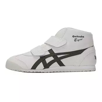 Детские кроссовки Onitsuka Tiger Mexico Mid Runner PS белые черные 1184A132-102 35
