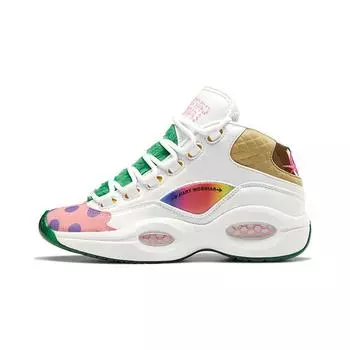 Детские кроссовки Reebok Hasbro x Question Mid Big Kid Candy Land White Pixie-Pink Goal-Green GZ0081 38.5