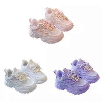 Детские кроссовки с толстой подошвой, нескользящие, для активного отдыха, дышащие, кроссовки 27 розовый